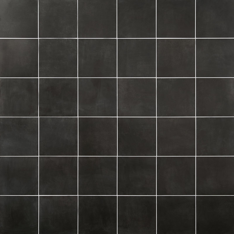 Géode 7,87 po X 7,87 po Carreau de plancher et de mur en porcelaine matte (10,76 pieds carrés / caisse), Noir
