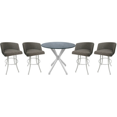 4 - Person Glass Top Four Leg Dining Set