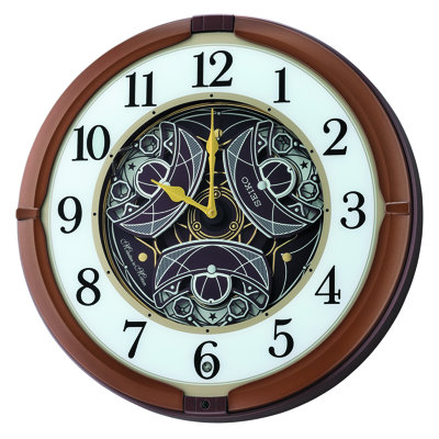 QXM380BRH Melodies In Motion Clock, Metallic Brown