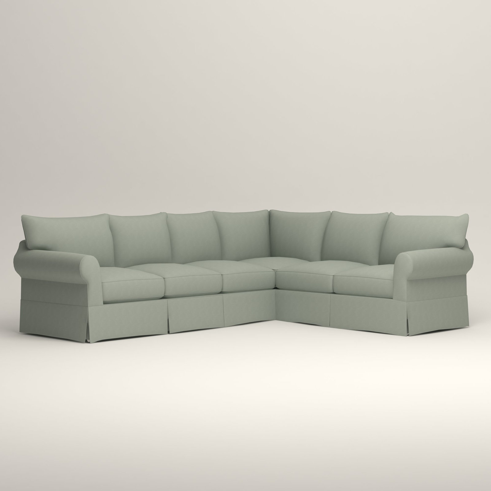Amari Slipcovered L-Sectional, Right Hand Facing, Bayou Spray Canvas