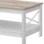 Table basse simple de 39,3 po de largeur avec tablette inférieure et support en X-374114169-374114164