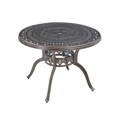 Traverse 40" Cast Aluminum Classic Embossed Finish Patio Outdoor Table