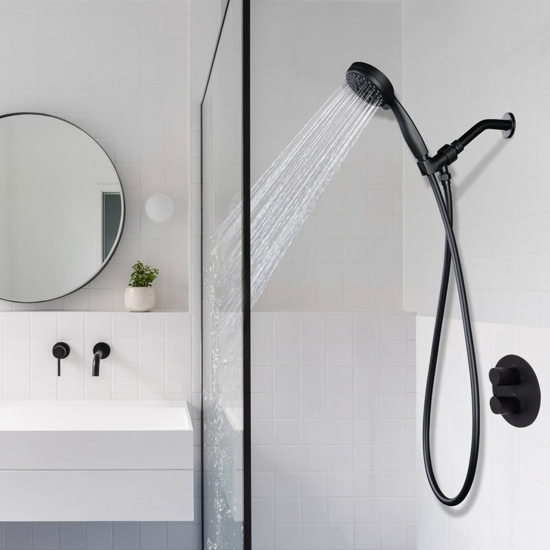 Matte Black 79-Inch PVC Shower Hose with Brass Fittings