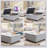 Light Grey Square Storage Bench