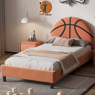Lit plateforme tapissier Basketball Design: un lit sportif pour les garçons, les filles et les adolescents