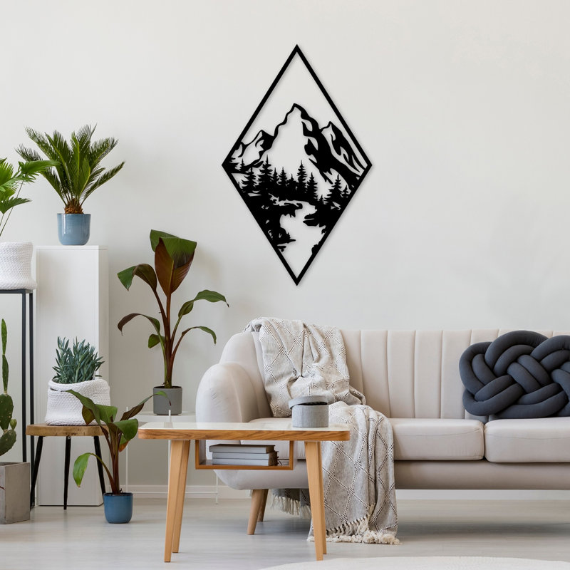 Elegant Decorative Metal Wall Accessory, Black, 31.1 x 19.3 inches | 100% Metal Construction, Thickness: 0.06 inches | Lightweight at 1.9 lbs | Perfect for Modern Decor & Stylish Home Accent