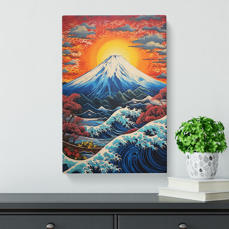 Mount Fuji Hard Edge - Wrapped Canvas, 60cm H x 40cm W x 3cm D