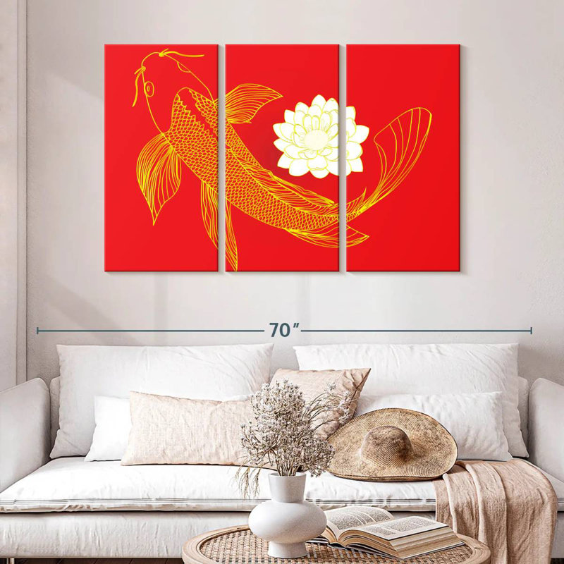 Brampt Oriental Koi Fish, 32" H x 50" W