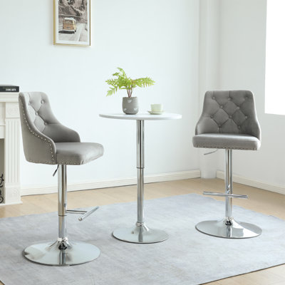Cano Swivel Upholstered Adjustable Height Counter Stool