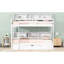 Simple - au-dessus de simple, blanc, lit superposé, tablettes encastrées, tiroir de rangement, fonctionnel, peu encombrant, lit en bois de pin blanc avec tiroir et facile à assembler pour la chambre à coucher