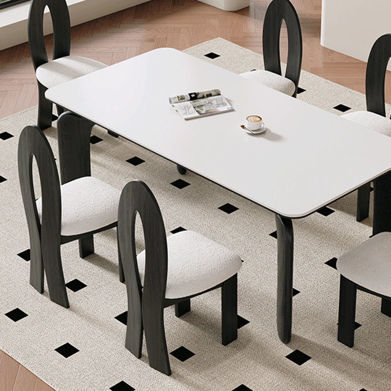 Modern minimalist dining table and chair set, 29.52"H x 31.49"L x 62.99"W