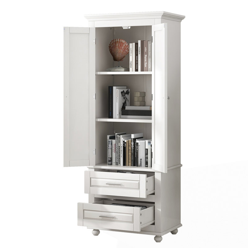 Grande armoire de rangement avec deux tiroirs pour la salle de bain