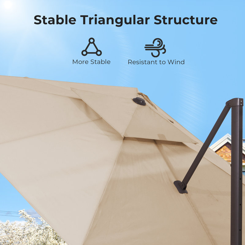 Parasol carré 108 po, Beige