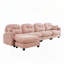 Canapé modulaire en chenille 4 places avec 2 coussins et repose-pieds-2063046876