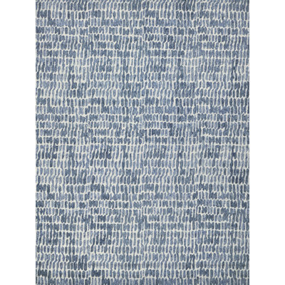 Ink Blot Abstract Hand Tufted Wool Area Rug in Navy/Ivory