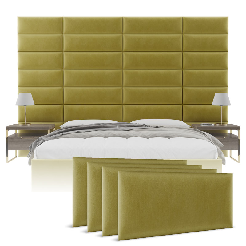 Velvet Wall Paneling in Olive Moss