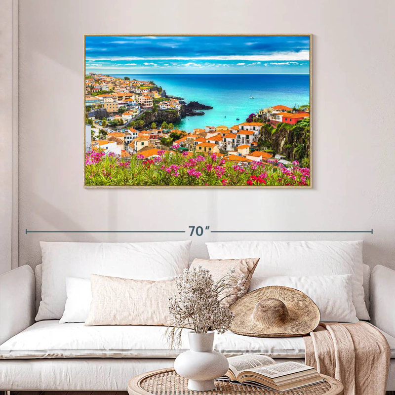 Scenic Madeira Europe, Cadre flottant en bois naturel, 46 po x 31 po