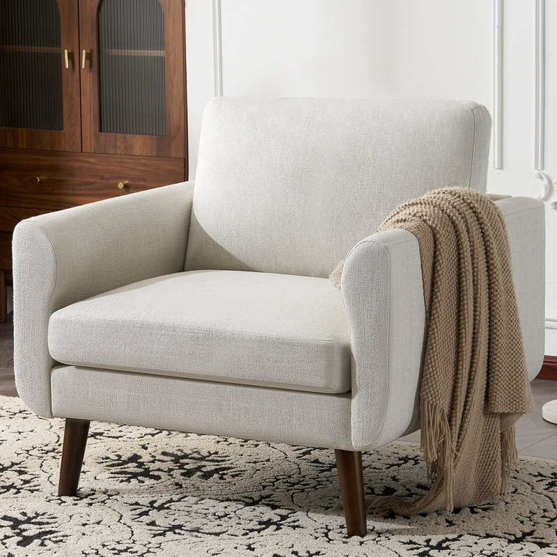 Fauteuil de 37 po de large Maritess, Lin ivoire