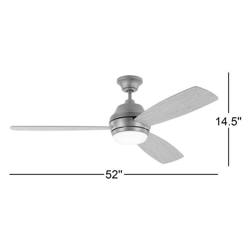 Rivers 52'' Ceiling Fan with LED Lights, Midnight Black, Midnight Black
