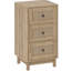 3 Drawer Oak Rattan Bohemian Chest of Drawers Nightstand for Bedroom Hallway