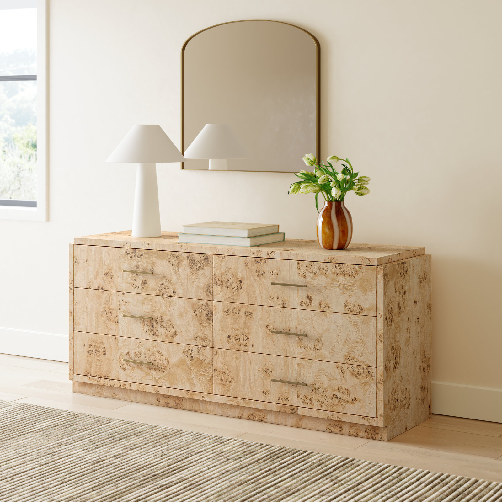 Kingston 6 - Drawer Double Dresser, Beige