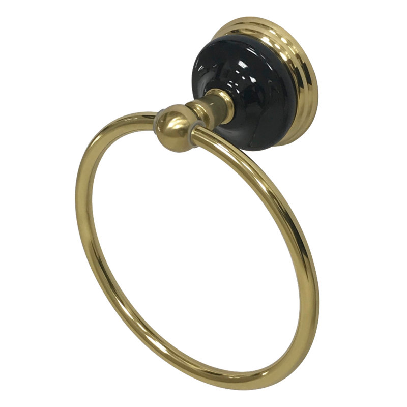 Kingston Brass Water Onyx Towel Ring, Polished Brass