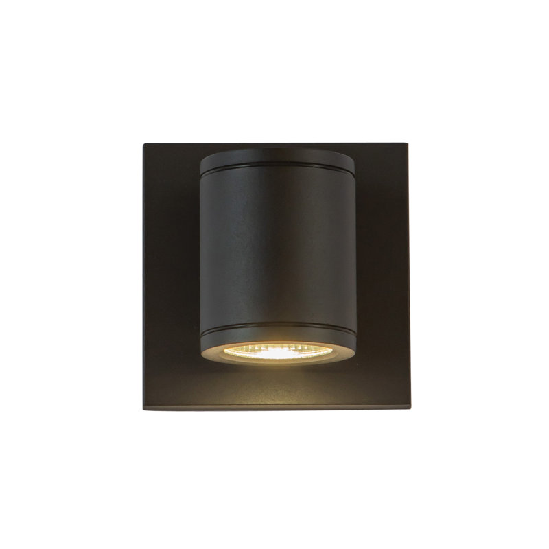 Mur extérieur à DEL noir Nordic 4 po (2 po de diamètre), H 4,63 po x l 4,63 po x P 3,38 po, Noir, 5 W