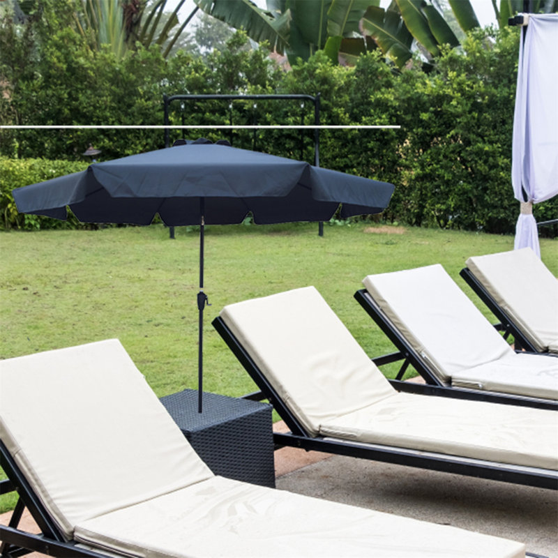 Parasol d'extérieur rond 10 pi (3 mètres) Theens, Gris foncé