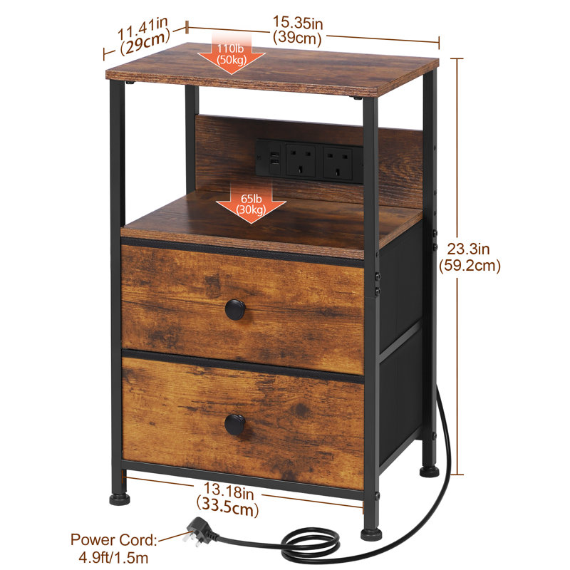 End Table, Rustic Brown