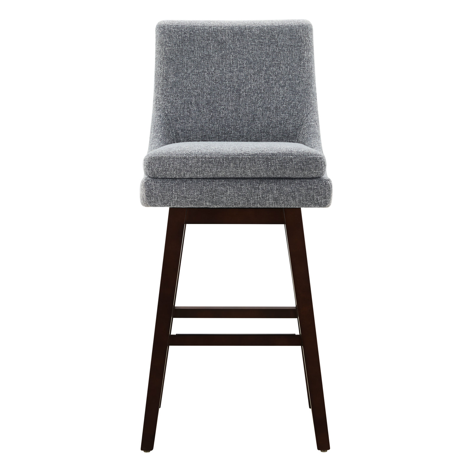 Zahara 30" Swivel Bar Stool, Nathan Gray Tweed/Walnut, Bar Stool (30” Seat Height)