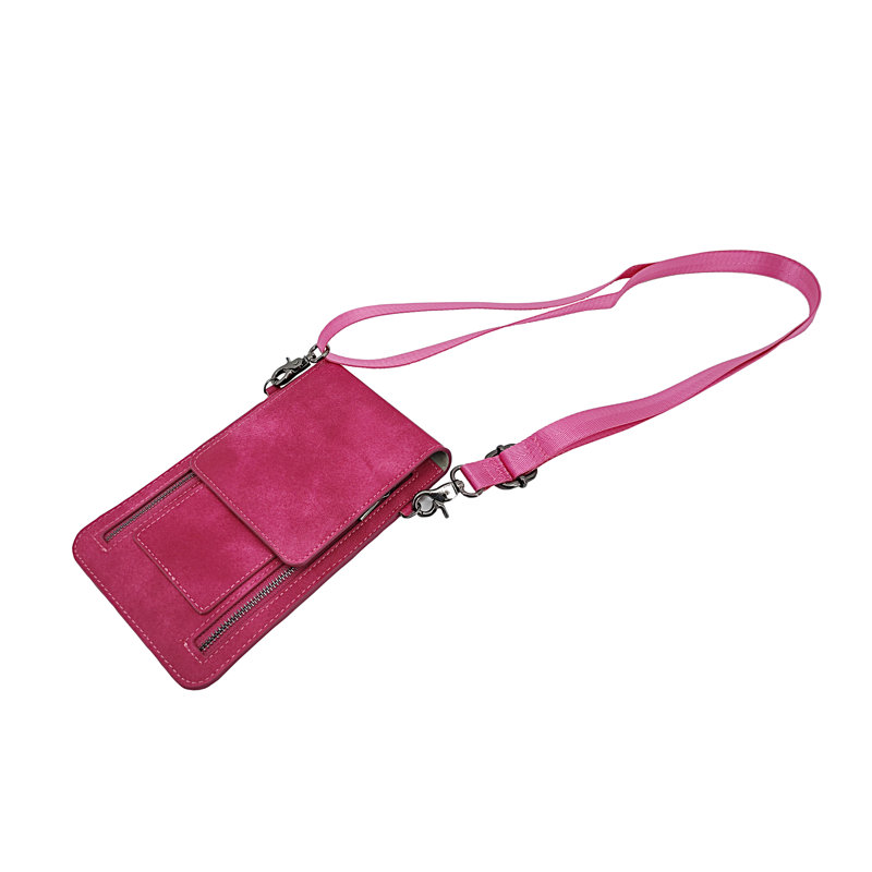 Sac à bandoulière en cuir synthétique, Rose rouge