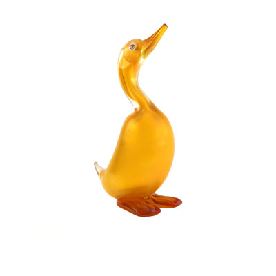 Murano Glass Duck Amber