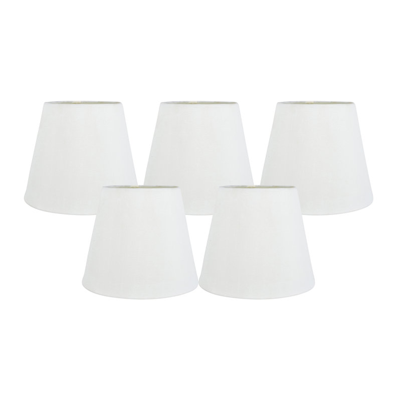 Abat-jour de lustre 5 pièces, H 5 po x l 4 po x P 6 po, Blanc cassé