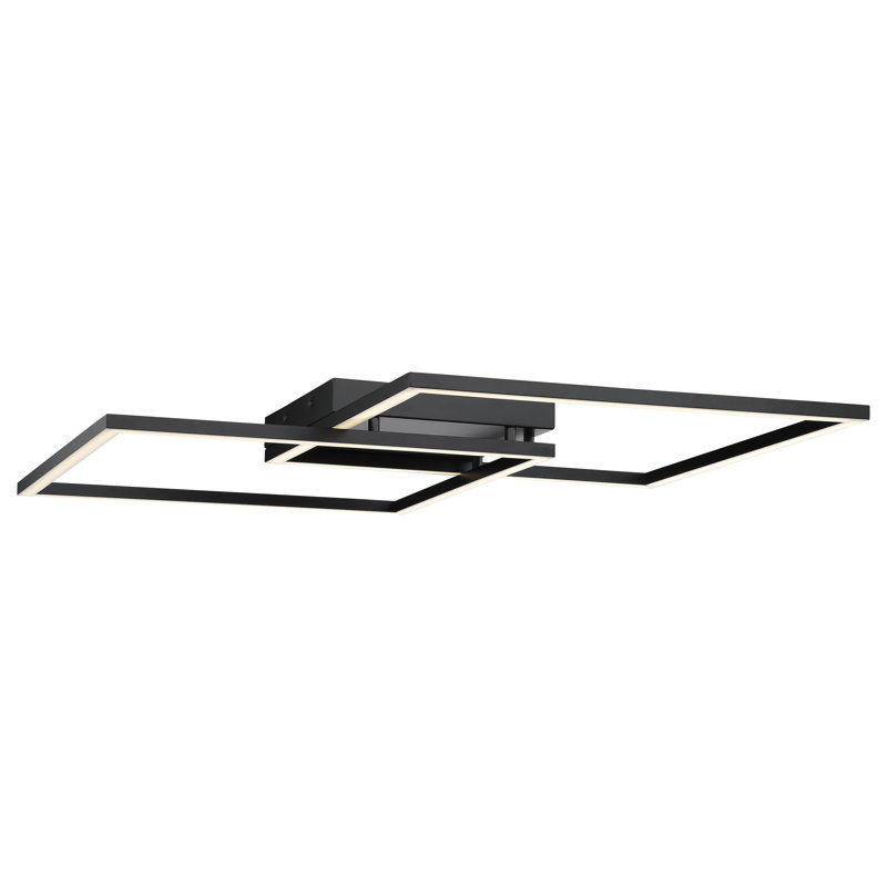 Chelette Acrylic Flush Mount, Black, 3.5" H x 18.5" W x 18.5" D