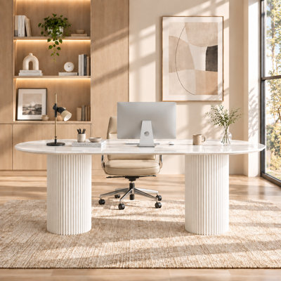 Oval Stone Writing Desk