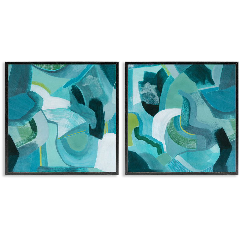  «Energetic Patterns 2 PC», ensemble d'art giclée par Grace Popp, Giclée encadrée noir minuit, H 24 po x l 24 po