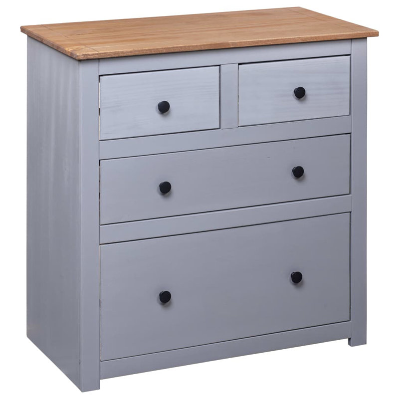 Buffet Panama Range - armoire de rangement en bois de pin 31,5 ", hauteur 32,7", Gris