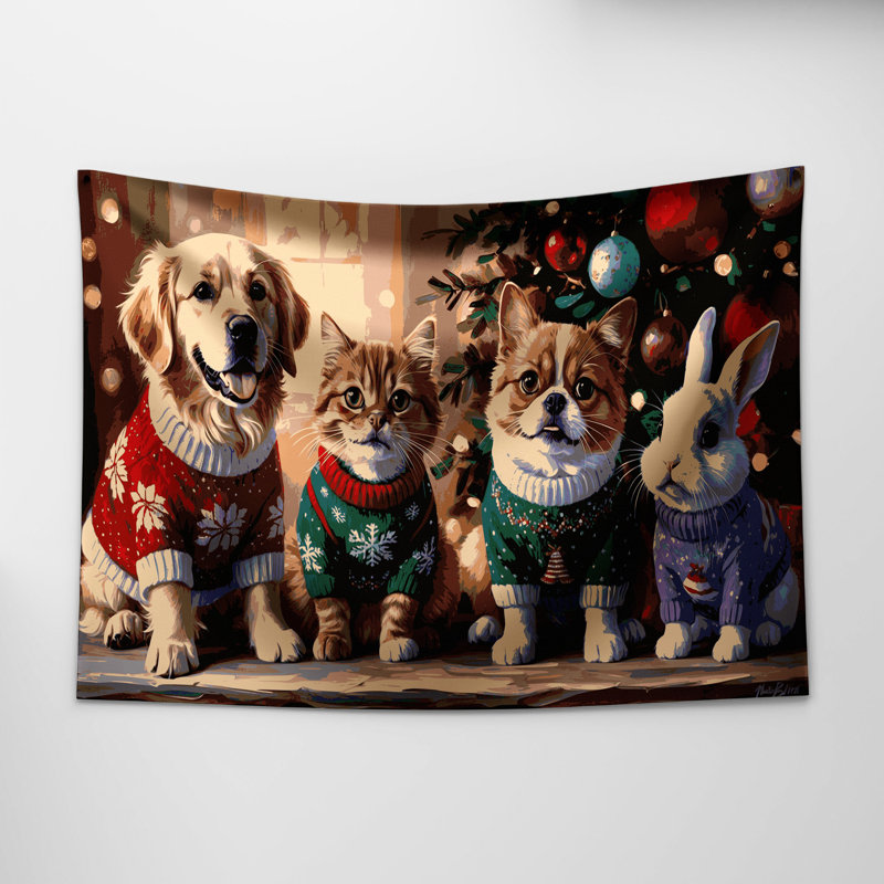 Tapisserie murale de Noël, 68 po x 80 po