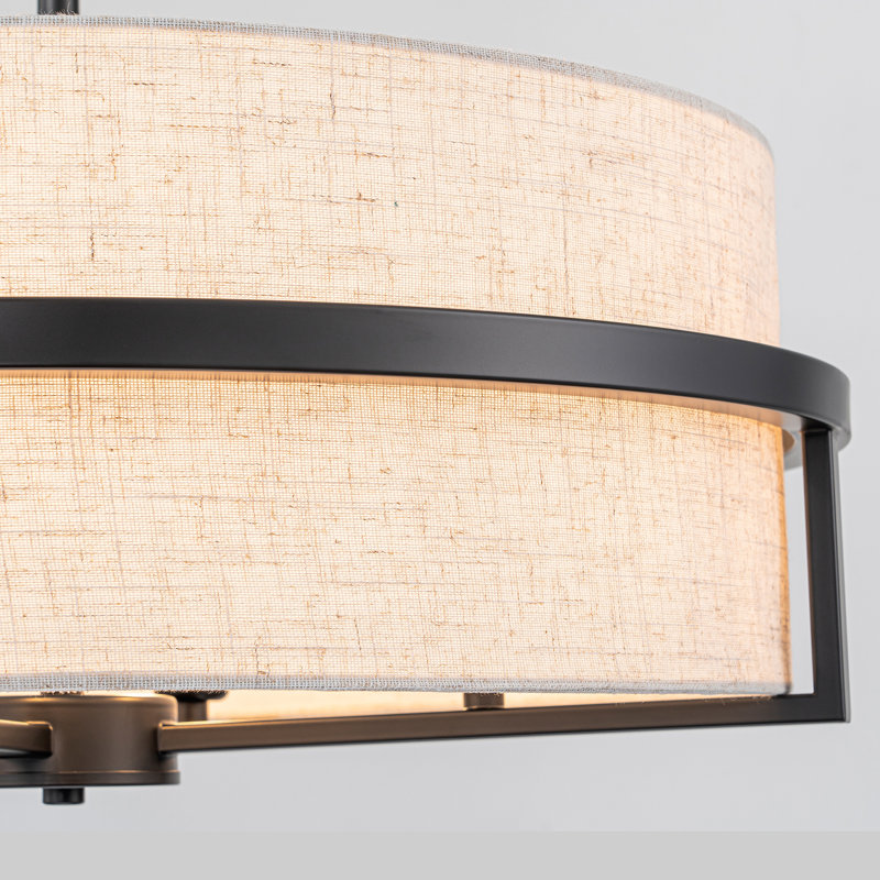 Bazilijus 4 - Light Dimmable Drum Chandelier, Black