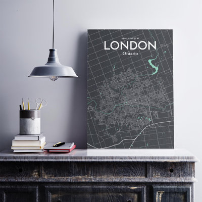 Carte de la ville de Londres, Canada, ensemble d'impressions non encadrées