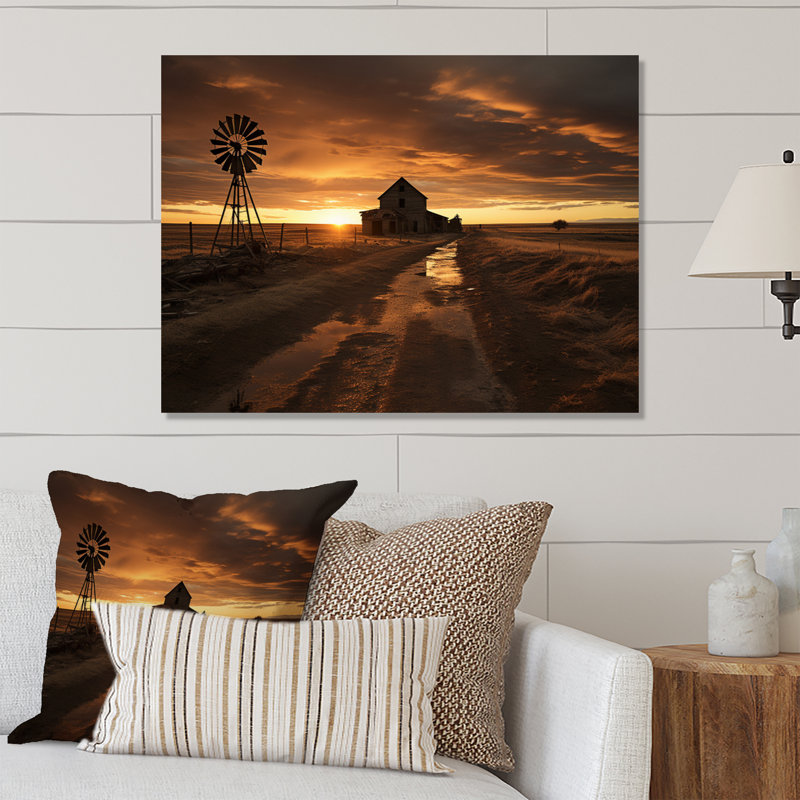 Wind Turbines Country Charm II - impression sans cadre sur métal, H 12 po x l 20 po x P 1 po