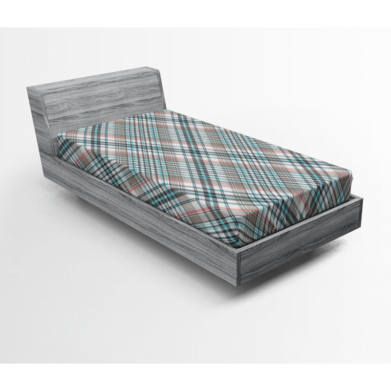 Microfiber Striped Fitted Sheet, Twin XL Fitted Sheet, Blue Striped 1