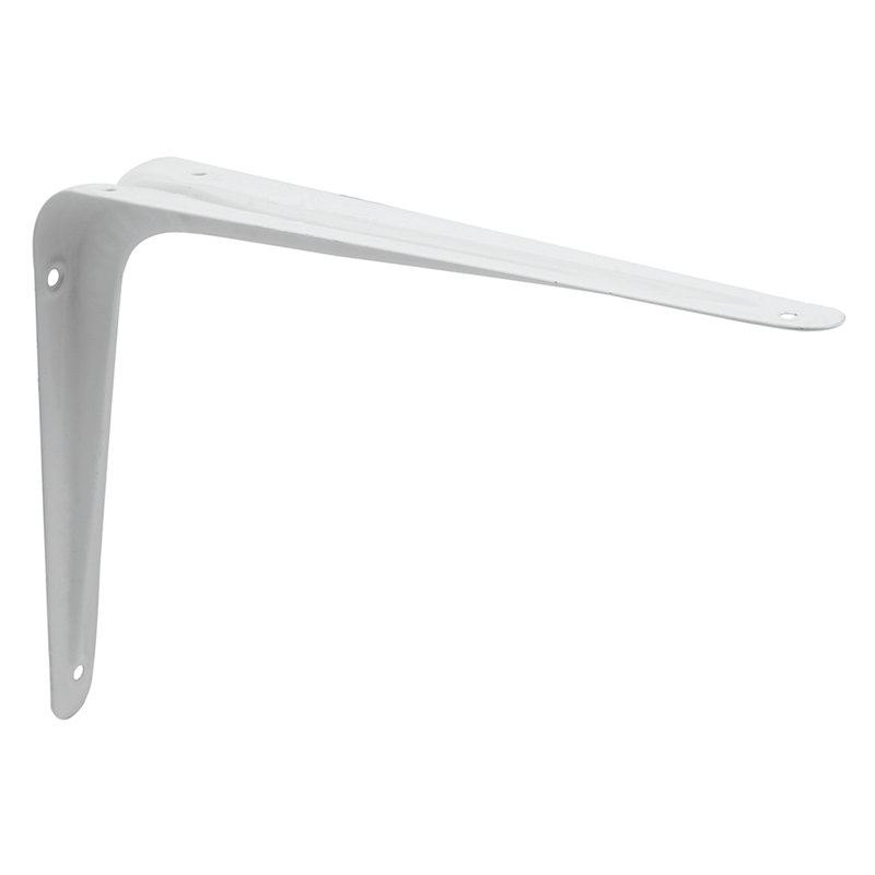 Prime-Line Shelf Support Bracket, Stamped Steel, 1.5" H x 8" W x 9" D, White