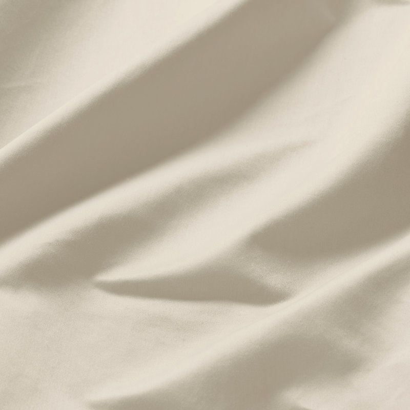 Ensemble de draps en coton égyptien 650 fils, Ensemble de draps pour grand lit avec 2 taies d'or, Ivoire
