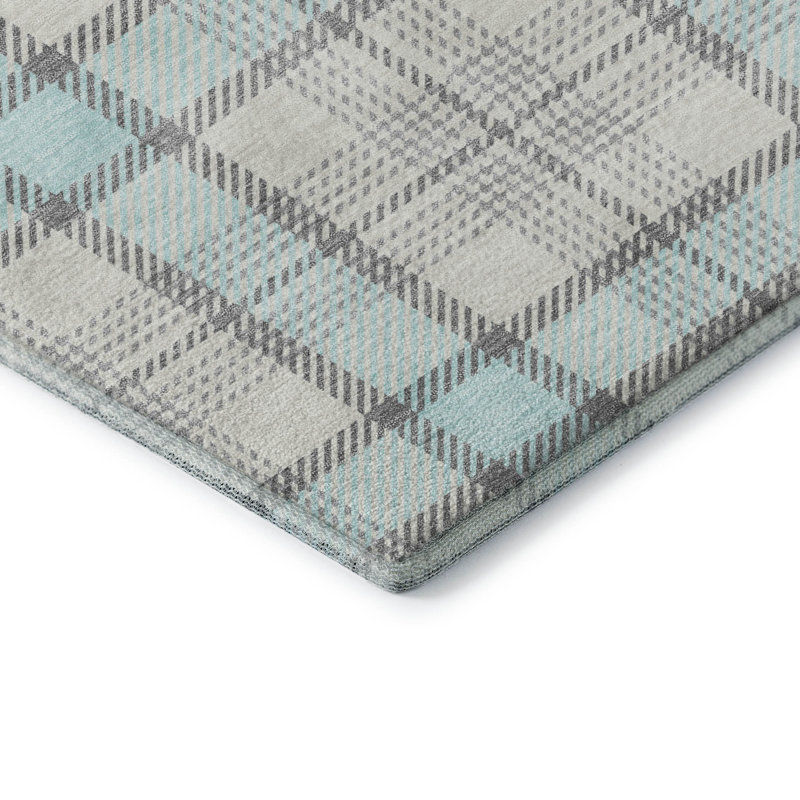 Tapis à carreaux Corum AMF1052 lavable à la machine de qualité supérieure, Rectangulaire 8 pi x 10 pi