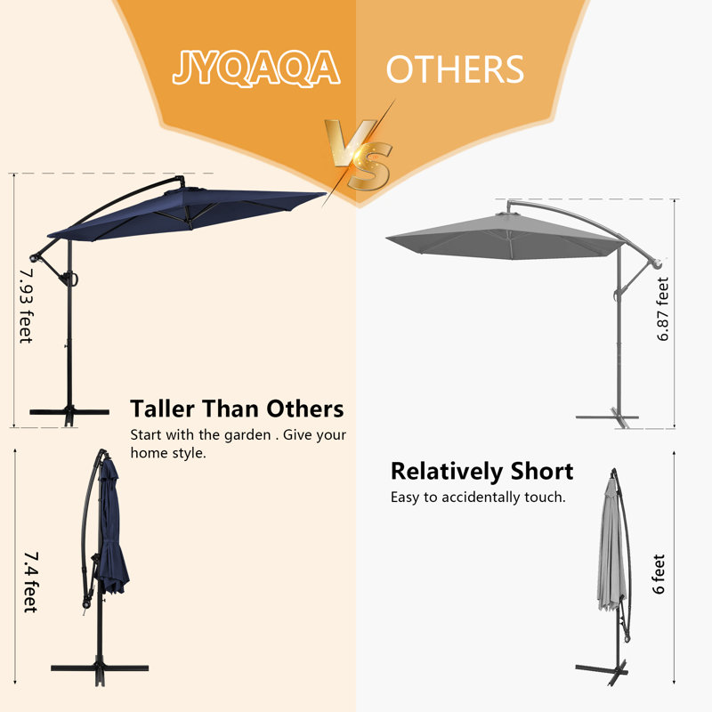 Parasol en porte-à-faux de 110 po, Marine