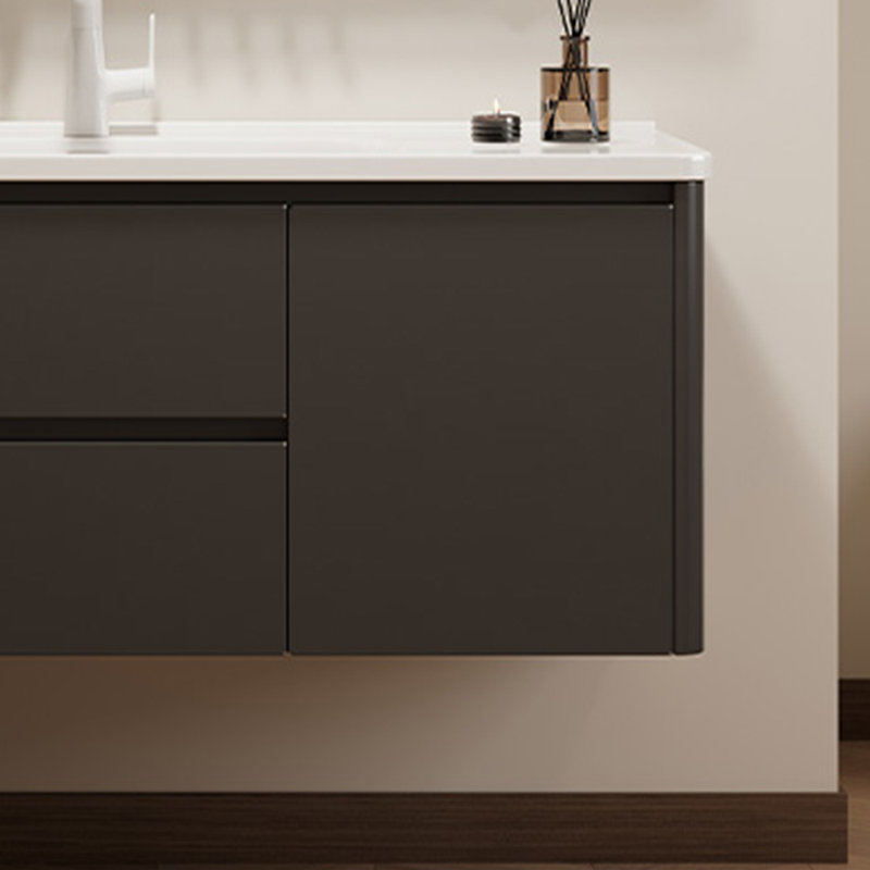 Armoire de salle de bain rétro, Noir, noir, noir, noir, 55.51"