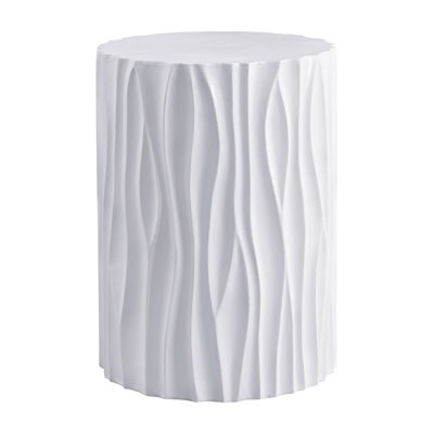 Modern Outdoor Coffee Table with Wavy Fluted Design