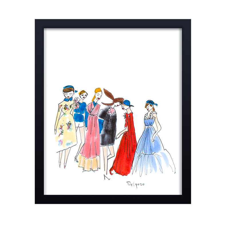 Pop Art & Delpozo Backstage par Chauncey Jacks - œuvre d'art encadrée, H 16 po x l 12 po