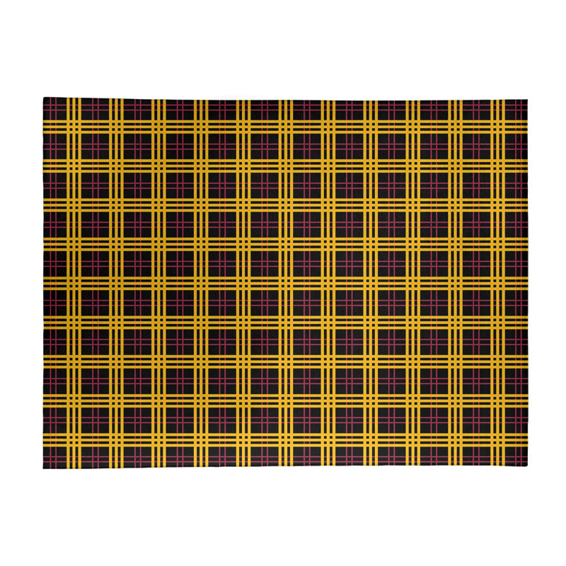 Tapis noir à carreaux, Rectangle 8 pi x 10 pi